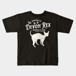 Devon Rex Cat Vintage Kids T-Shirt